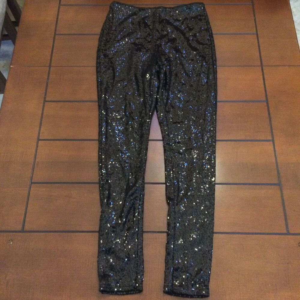 Women’s sequin black pants large